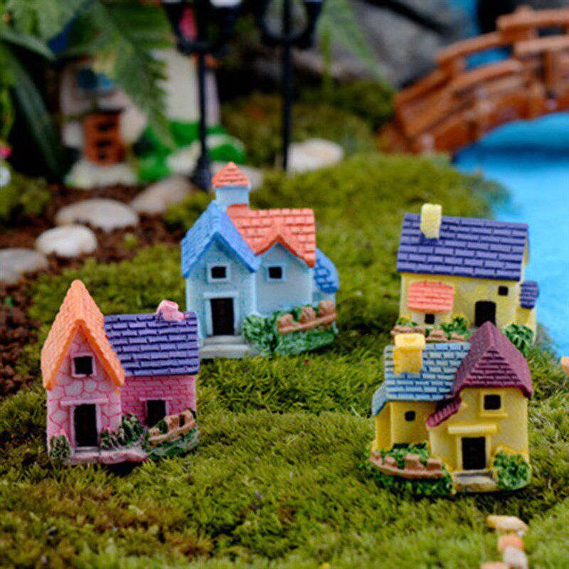 Mini Castle Small House Fairy Garden Miniatures Terrarium Fi