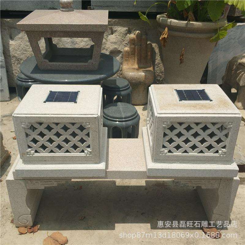 厂家直销石雕石灯笼花岗岩石材石灯园林引路观赏城市景观灯
