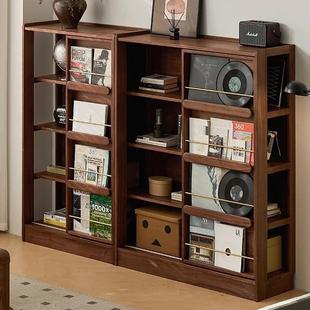 北美黑胡桃木实木书柜书架绘本架沙发背柜边柜储物柜收纳柜展示柜