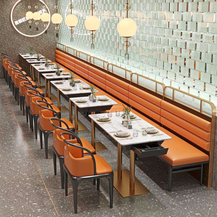 简约甜品奶茶店咖啡厅椅主题茶餐厅餐饮桌椅编藤铁艺沙发组合