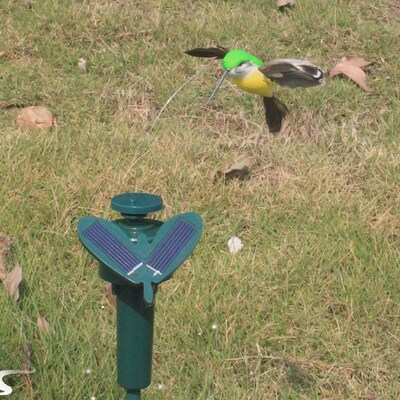 3-1PCS Solar Powered Flying Humming Bird Dancing Fluttering