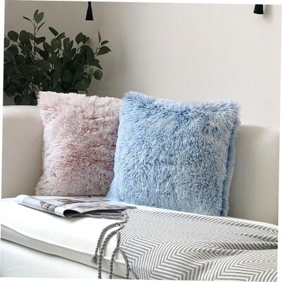 European solid color plush pillowcase sofa cushion cover
