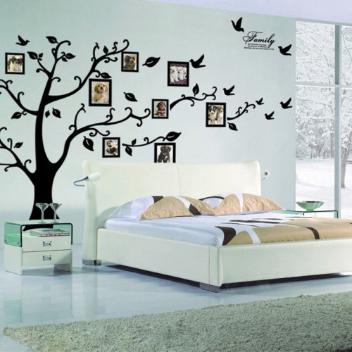 Large 250*180cm/99*71in Black 3D DIY Photo ree PVC Wall Deca