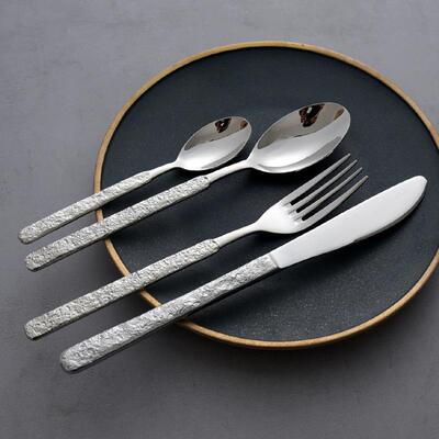 Stone-Texture Flatware 304 Steel 3-Piece Set