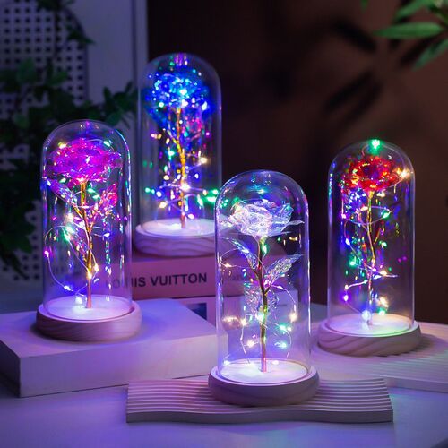 Eternal Flower Rose Glass Lampshade Simulation Flower Christ