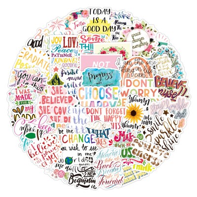 50Pcs pack Motivational Phrases Sticker Quotes Sentences