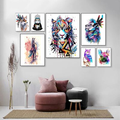 40x50cm Frameless Painting By Numbers Animals On Canvas Pict