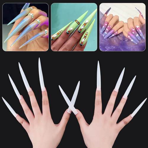 New Extra Long False Nail Tips Press On XXL Full Cover DIY