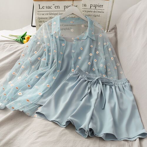 Summer Women Three piece sets Casual Linen Tops + Shorts Ela