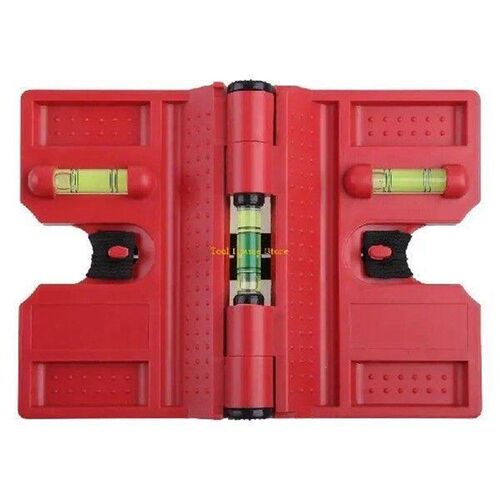 Plastic Level & Tool with 3 Bubbl-es Folding Gauge Level