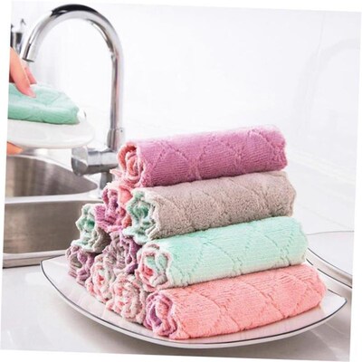 Kitchen Towels Dishcloths Coral Fleece Dish Towel Dish Rags