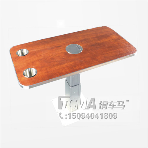 自家工厂 铜车马 房车专用旋转升降桌折叠桌商务用车载桌大通全顺