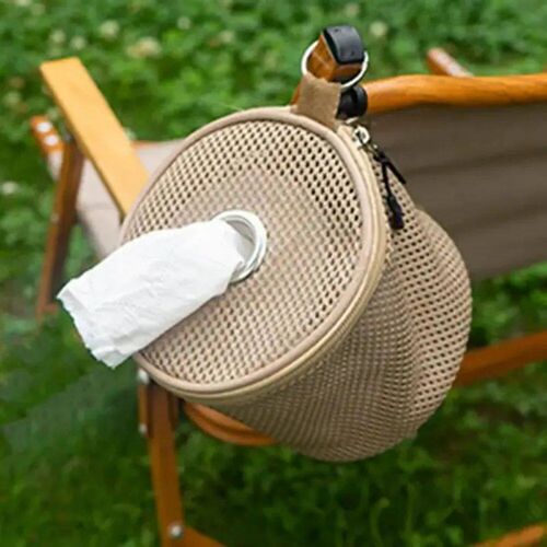 Outdoor Camping Tissue Case Roll Paper Storage Bag With Hook