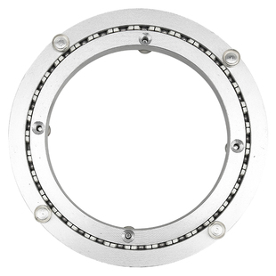 消音铝合金餐桌转盘圆桌转盘底座轴承木质大理石玻璃轨道9cm