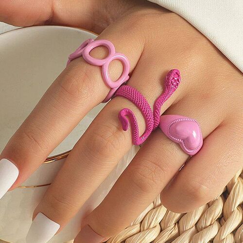Bohemian Style Snake Ring with Adjustable Opening Rings for