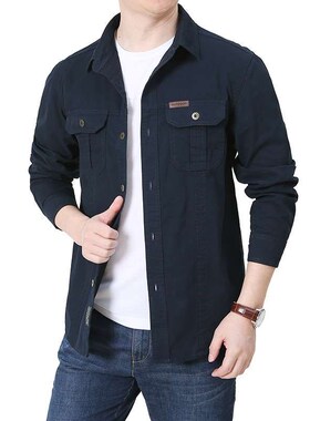 Mens New Long Sleeve Shirt Loose Large Size Top Spring and