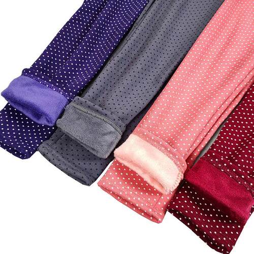 Sweet Leggings Girls Dot Velvet Pants Autumn Winter Kids Cot