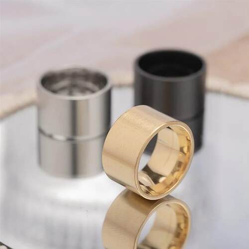Classic 12mm Large Titanium Steel Wide Face Ring for Men