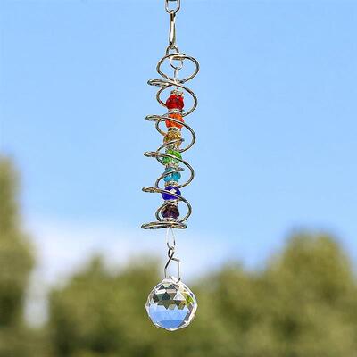 Spiral Tail Wind Spinner Stabilizer Sun Catcher Crystal Ball