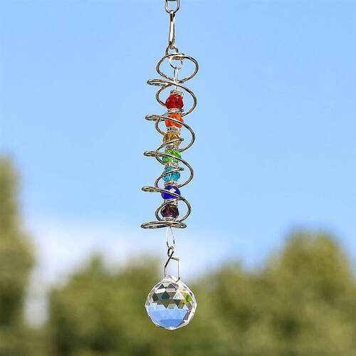 Spiral Tail Wind Spinner Stabilizer Sun Catcher Crystal Ball