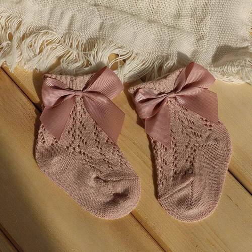 0-5Years Summer Kids Socks With Big Bows Breathable Baby Gir