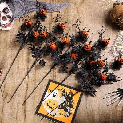Halloween Decoration Flower Black Terrifying Pumpkin
