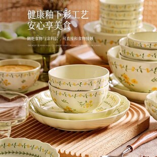 Bowl Japanese style countryside style bowl and dish set