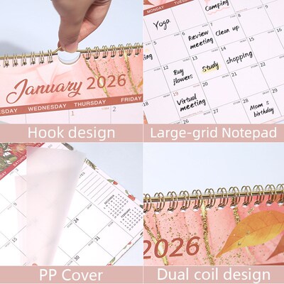 2025/2026 English Wall Calendar Office Wall Decor Check In