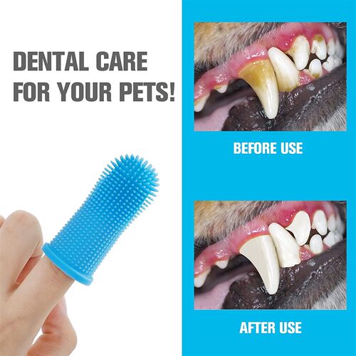 Dog Super Soft Pet Finger Toothbrush Teeth Cleaning Bad Brea