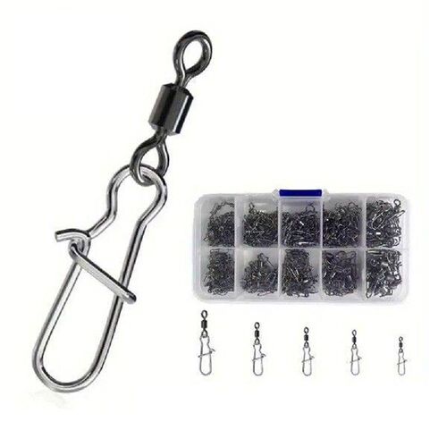 210Pcs Fishing Lure Hook Multi-Purpose Swivels Snap Pin