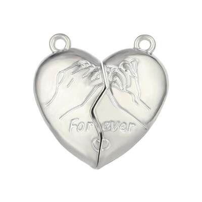 2Sets 26x25mm Heart Strong Magnetic Clasps Magnet End Clasp