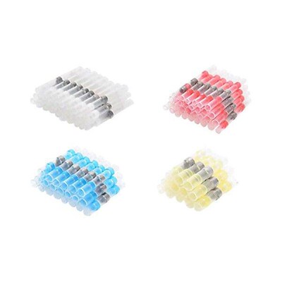 200Pcs Sleeve Solder Seal Wire Connectors Heat Shrink Butt