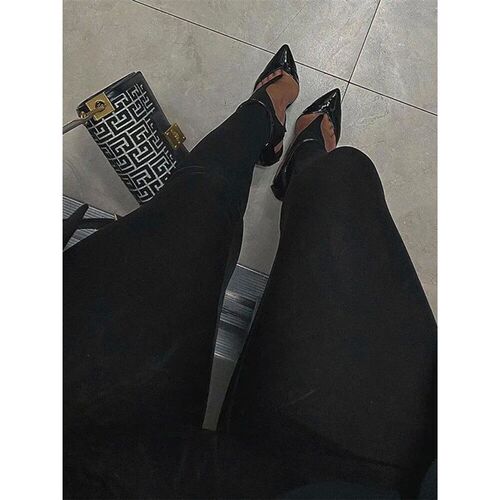 Korean Fashion Winter Black High Waisted Skinny  Women Pants