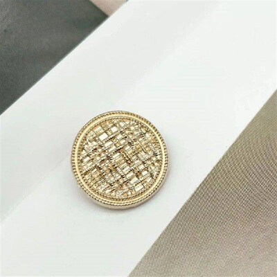 50pcs Vintage 18/21/25mm Striped Mesh Buttons Metal