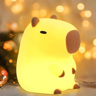 Cute Capybara Night Light Childrens Silicone Nightlight Gif