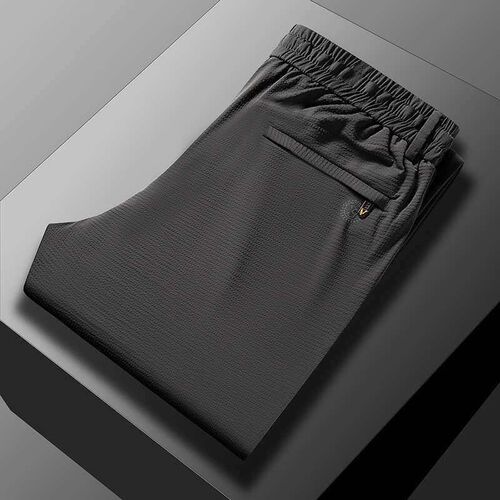 Ice Silk Casual Pants Mens Summer Thin Simple Light Busines