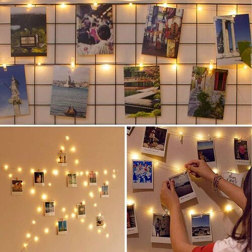 1Pc Led Photo Clips String Light With 10/20/30/50 Clear Clip