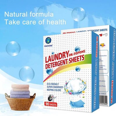 90 Pieces Eco-Friendly Laundry Soap Washer Sheets Detergent