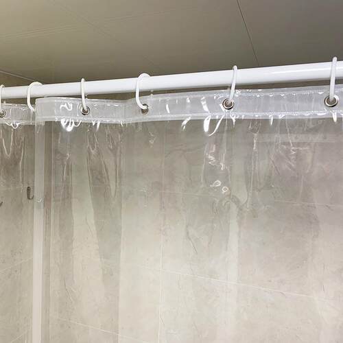 Shower Curtain Transparent Bath Waterproof White Plastic浴帘