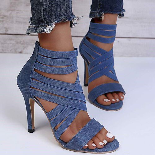 Pumps Women Shoes High Heels Women Sandals 2023 Zipper New F