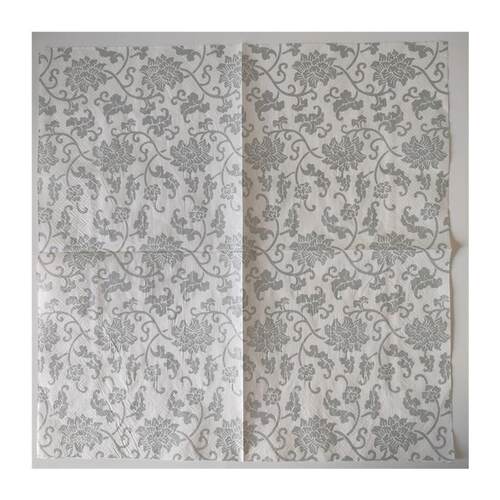 Bohemian Flower Paper Napkin Party Decoupage银灰色花朵餐巾纸