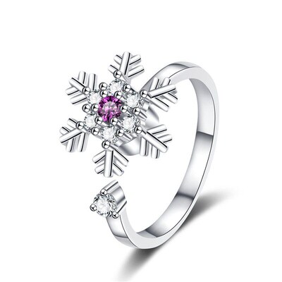 Diamond Snowflake Rotating Ring Women Ins Highclass Feeling