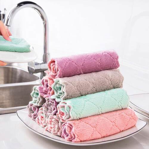 Kitchen Towels Dishcloths Coral Fleece Dish Towel Dish Rags