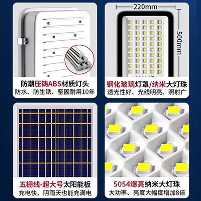 Solar-powered outdoor garden lamps are shining brightly