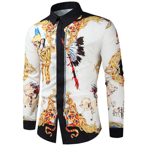 Mens Autumn New Casual Long Sleeve Shirts European Size Men