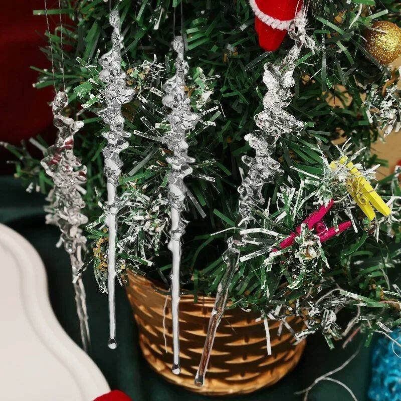 Clear Acrylic Icicle Ornaments for Christmas ree Decorations图片