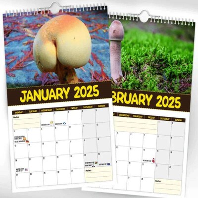 Worlds Greatest Mushrooms - 2025 Wall Calendar 2025 Desktop