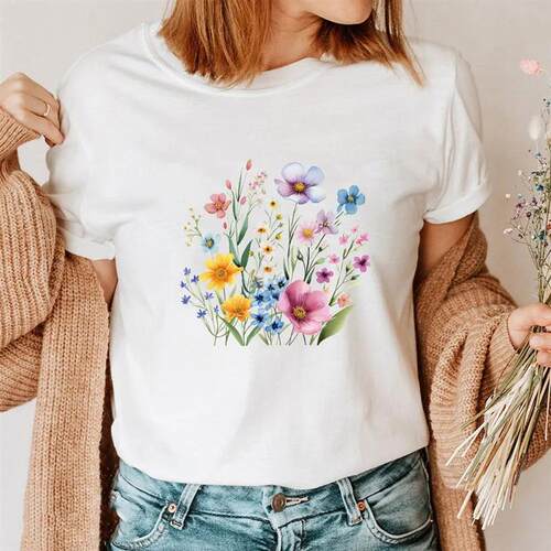 Watercolor Flower Iron-on Transfer For Clothing Colorful Flo