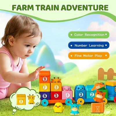 Farm Animals Counting Matching & Sorting Activity Train Toys