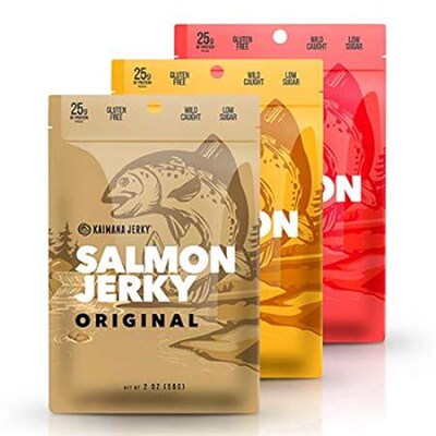 Kaimana Jerky Wild Caught Salmon Jerky - Organic Dried Fi